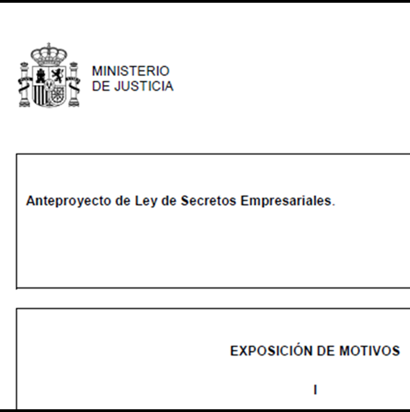En trámite el “Anteproyecto de Ley de Secretos Empresariales”